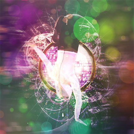 simsearch:400-04219011,k - Abstract glowing party background with 3d male dancer. Stock Photo - Budget Royalty-Free & Subscription, Code: 400-08332984