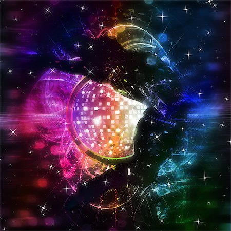 simsearch:400-04219011,k - Abstract glowing party background with 3d male dancer. Stock Photo - Budget Royalty-Free & Subscription, Code: 400-08332986