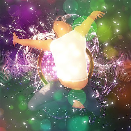 simsearch:400-04219011,k - Abstract glowing party background with 3d male dancer. Stock Photo - Budget Royalty-Free & Subscription, Code: 400-08332987