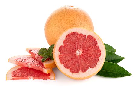 simsearch:400-06513460,k - Ripe red grapefruit isolated on white background Stock Photo - Budget Royalty-Free & Subscription, Code: 400-08333348