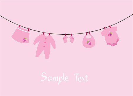 simsearch:400-05272121,k - vector illustration of baby invitation or shower card with strawberries clothes Stock Photo - Budget Royalty-Free & Subscription, Code: 400-08344508