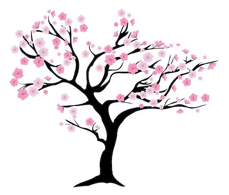 simsearch:400-04882926,k - vector illustration of a chery tree in blossom Stock Photo - Budget Royalty-Free & Subscription, Code: 400-08346236