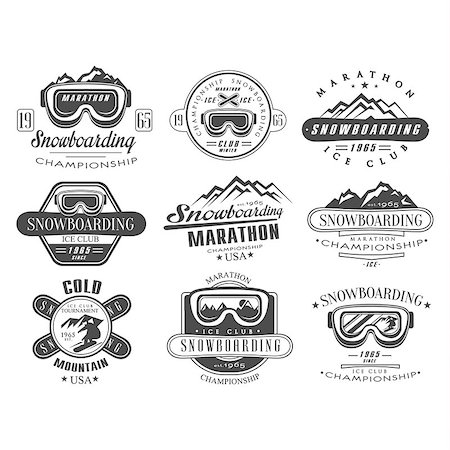 simsearch:400-08348524,k - Snowboarding Logo and Label Vector Template Set Stock Photo - Budget Royalty-Free & Subscription, Code: 400-08347541