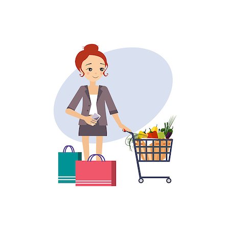 family planning - Shopping. Daily Routine Activities of Women. Colourful Vector Illustration Photographie de stock - Aubaine LD & Abonnement, Code: 400-08347643