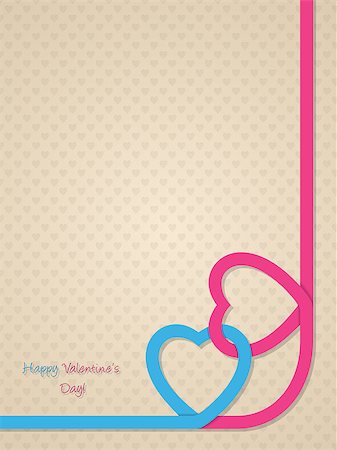 simsearch:400-05897213,k - Valentine's day greeting with pink and blue heart ribbon Stock Photo - Budget Royalty-Free & Subscription, Code: 400-08348256