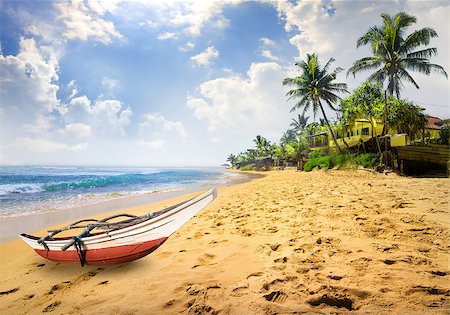 simsearch:400-05745636,k - Small boat on a beach of the ocean in Sri Lanka Stock Photo - Budget Royalty-Free & Subscription, Code: 400-08348496