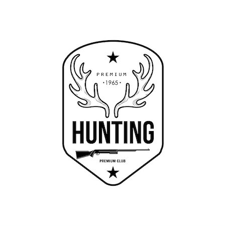 simsearch:400-08348524,k - Hunting Vintage Vector Emblems, Icons and Badges. Vector Illustration Stock Photo - Budget Royalty-Free & Subscription, Code: 400-08348522