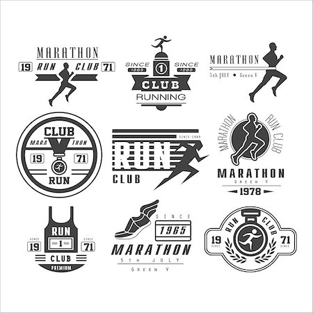 footwear icons - Running club labels, emblems and design elements vector set Stock Photo - Budget Royalty-Free & Subscription, Code: 400-08349218
