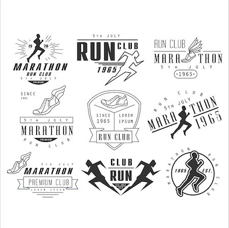 footwear icons - Running club labels, emblems and design elements vector set Stock Photo - Budget Royalty-Free & Subscription, Code: 400-08349220