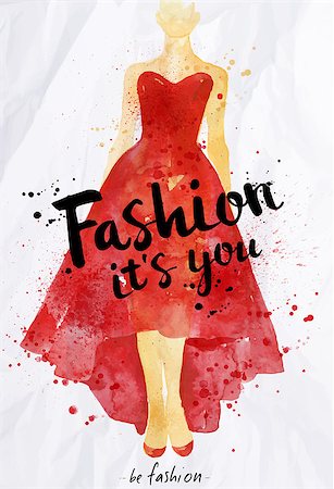 simsearch:400-04410351,k - Watercolor poster lettering fashion its you drawing in vintage style on crumpled paper. Stock Photo - Budget Royalty-Free & Subscription, Code: 400-08349428