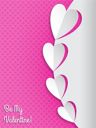 simsearch:400-05897213,k - Cool valentine greeting card with heart shaped papers Stock Photo - Budget Royalty-Free & Subscription, Code: 400-08349506