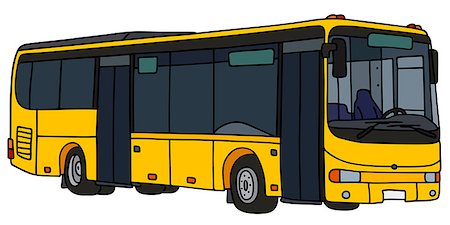 personal care - Hand drawing of a yellow city bus - not a real type Photographie de stock - Aubaine LD & Abonnement, Code: 400-08349574