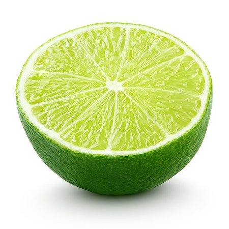 simsearch:400-06513460,k - Half of lime citrus fruit isolated on white background with clipping path Stock Photo - Budget Royalty-Free & Subscription, Code: 400-08340513