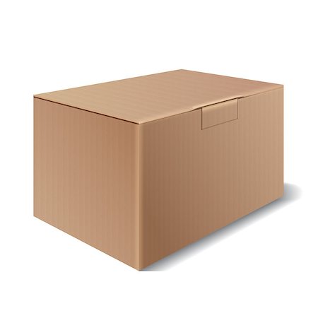 simsearch:400-05735817,k - Cardboard box isolated on a white background. Symbol packaging for shipping. Vector illustration Stock Photo - Budget Royalty-Free & Subscription, Code: 400-08341294