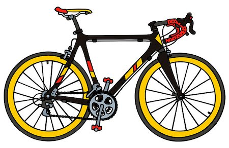 Hand drawing of a modern road racing bicycle Stock Photo - Budget Royalty-Free & Subscription, Code: 400-08343720