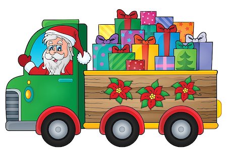 Christmas truck theme image 1 - eps10 vector illustration. Stock Photo - Budget Royalty-Free & Subscription, Code: 400-08343928