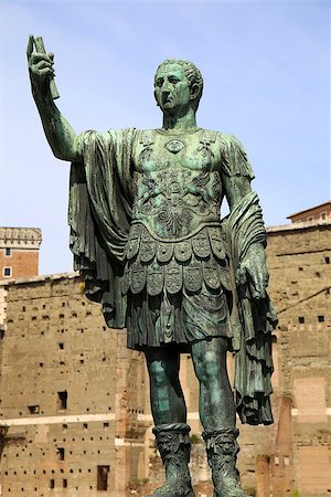 simsearch:400-05338054,k - Statue S.P.Q.R. IMP.CAESARI NERVAE Augustus on street Via dei Fori Imperiali, Rome, Italy Stock Photo - Budget Royalty-Free & Subscription, Code: 400-08375155