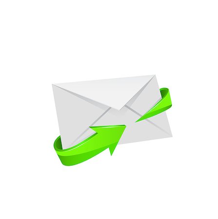 E-mail icon. Vector illustration on white background. Stock Photo - Budget Royalty-Free & Subscription, Code: 400-08375643