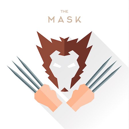 simsearch:400-05741668,k - Mask Hero superhero flat style icon vector logo, illustration, villains Stock Photo - Budget Royalty-Free & Subscription, Code: 400-08375952