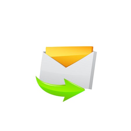 E-mail icon. Vector illustration on white bakground Stock Photo - Budget Royalty-Free & Subscription, Code: 400-08376269