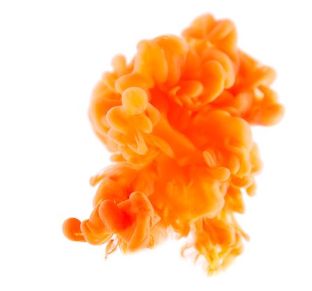 orange abstract art ink on white isolated background Stock Photo - Budget Royalty-Free & Subscription, Code: 400-08377389