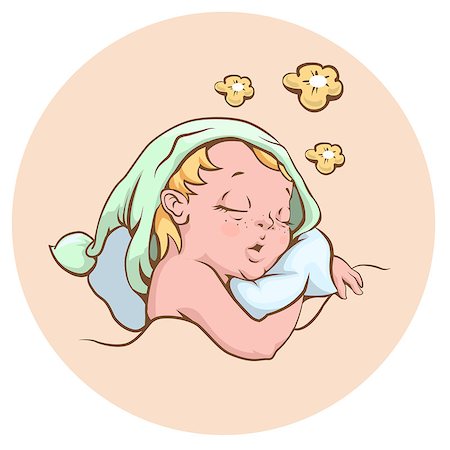 The baby sleeping sweetly. Illustration in vector format Stock Photo - Budget Royalty-Free & Subscription, Code: 400-08377523