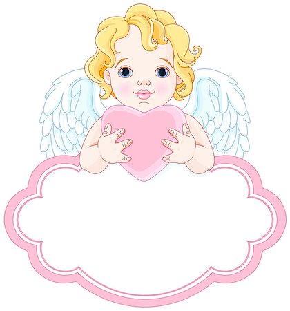 Illustration of cute angel holds heart Stock Photo - Budget Royalty-Free & Subscription, Code: 400-08379215