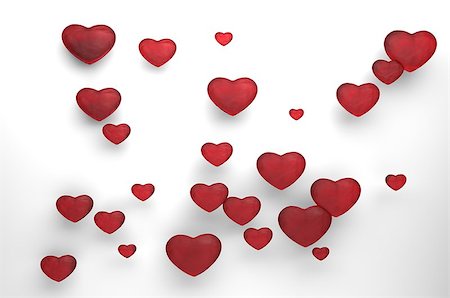 set of red hearts on white background Stock Photo - Budget Royalty-Free & Subscription, Code: 400-08379234