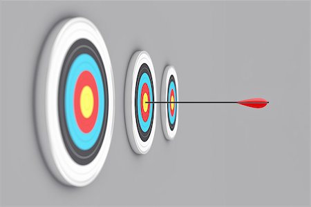 Illustration of the round targets with an arrow in the centre Stock Photo - Budget Royalty-Free & Subscription, Code: 400-08371738