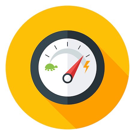 dial (measuring gauge) - Slow and Fast Speedometer Flat Circle Icon with long Shadow. Vector Illustration of Flat Design Speedometer. Measurement Equipment Photographie de stock - Aubaine LD & Abonnement, Code: 400-08372304