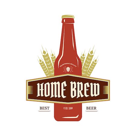 Vintage emblem or logo Homebrew. Vector illustration of beer Stock Photo - Budget Royalty-Free & Subscription, Code: 400-08373521