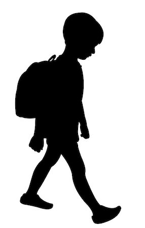 back to school kid silhouette Stock Photo - Budget Royalty-Free & Subscription, Code: 400-08399762