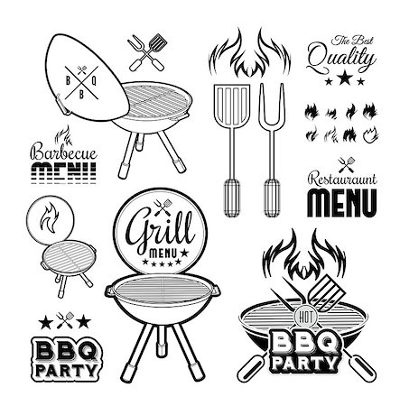 sermax55 (artist) - Barbecue grill vector illustration on white background Stock Photo - Budget Royalty-Free & Subscription, Code: 400-08404187