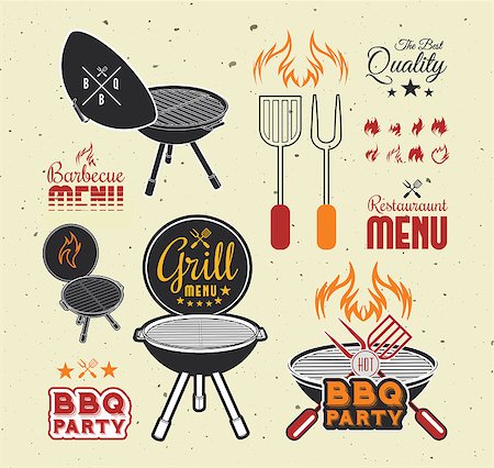 sermax55 (artist) - Barbecue grill vector illustration on light background Stock Photo - Budget Royalty-Free & Subscription, Code: 400-08404188