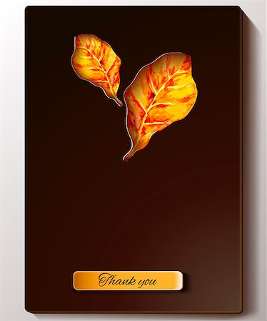simsearch:400-07087316,k - Thanksgiving - black greeting card designwith gold watrecolor leaf background. Vector illustration EPS 10 Stock Photo - Budget Royalty-Free & Subscription, Code: 400-08405026
