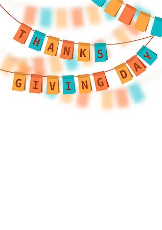 scrapbook paper retro - Vector. Thanksgiving Day. Colored flags on a white background. Stock Photo - Budget Royalty-Free & Subscription, Code: 400-08405282