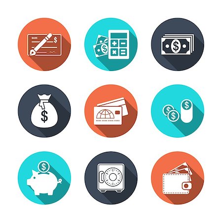 simsearch:400-05133703,k - Finance Icons with Shadow. Editable EPS vector format Stock Photo - Budget Royalty-Free & Subscription, Code: 400-08406830