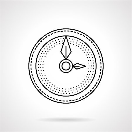 simsearch:400-07977470,k - Round wall clock without numbers. Time concept. Business, management. Wall decoration. Flat line style vector icon. Single web design element for mobile app or website. Stock Photo - Budget Royalty-Free & Subscription, Code: 400-08407442