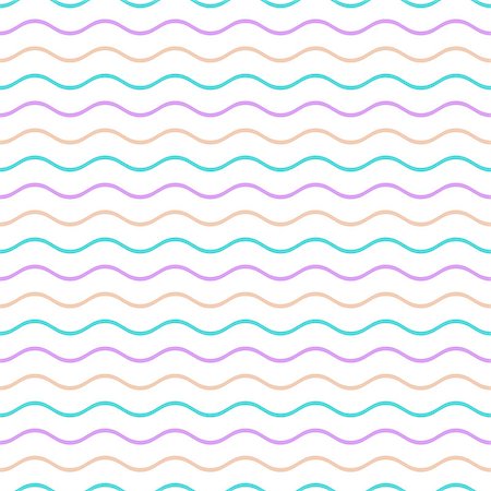 simsearch:400-08794891,k - Colorful vector simple seamless wavy line pattern Stock Photo - Budget Royalty-Free & Subscription, Code: 400-08407724