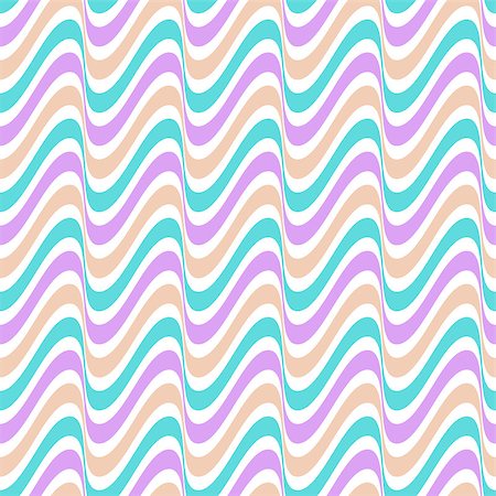 simsearch:400-08794844,k - Colorful vector simple retro seamless wavy line pattern Stock Photo - Budget Royalty-Free & Subscription, Code: 400-08407722