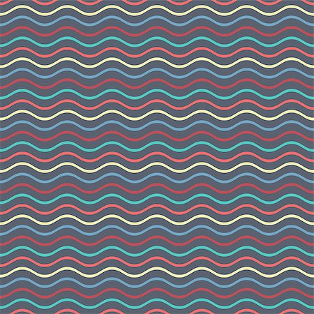 simsearch:400-08794891,k - Colorful vector simple seamless wavy line pattern Stock Photo - Budget Royalty-Free & Subscription, Code: 400-08407723