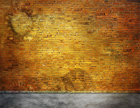 simsearch:400-08074733,k - Old brick wall with stains with part of foreground Stock Photo - Budget Royalty-Free & Subscription, Code: 400-08408418