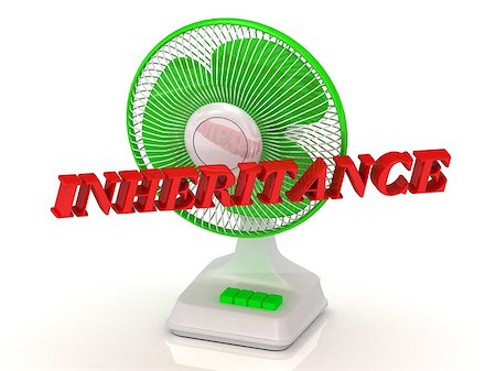 simsearch:400-04078496,k - INHERITANCE- Green Fan propeller and bright color letters on a white background Photographie de stock - Aubaine LD & Abonnement, Code: 400-08409607
