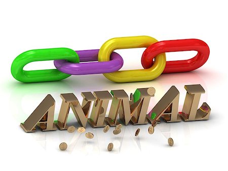 simsearch:400-04280168,k - ANIMAL- inscription of bright letters and chain on white background Stock Photo - Budget Royalty-Free & Subscription, Code: 400-08400116