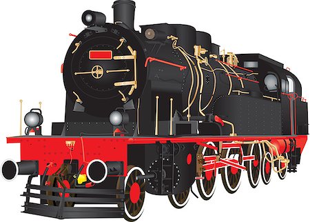 simsearch:400-04992228,k - A Veteran Heavy Steam Freight Railway Locomotive isolated on white Foto de stock - Super Valor sin royalties y Suscripción, Código: 400-08400387