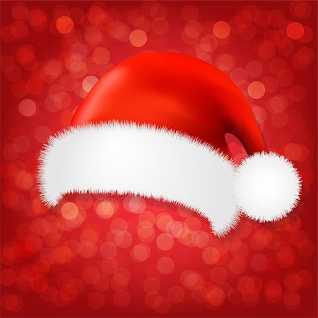 simsearch:400-08491819,k - Red Background With Santa Claus Cap With Gradient Mesh, Vector Illustration Photographie de stock - Aubaine LD & Abonnement, Code: 400-08400848