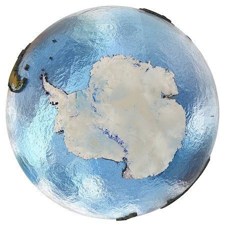 simsearch:400-08401820,k - Antarctica on highly detailed planet Earth with embossed continents and country borders. Isolated on white background. Elements of this image furnished by NASA. Photographie de stock - Aubaine LD & Abonnement, Code: 400-08401809