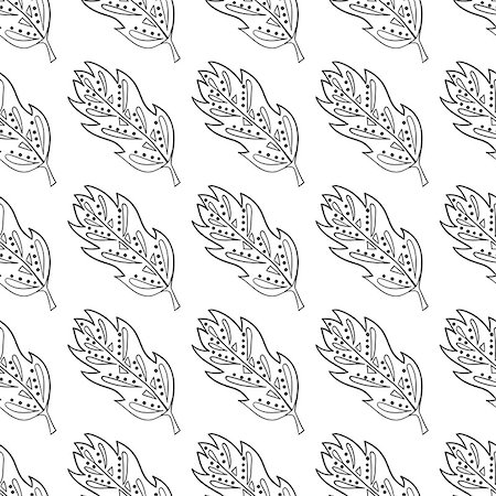 simsearch:400-05735360,k - Seamless pattern with doodle fantazy leaf. Cute doodle illustration. Stock Photo - Budget Royalty-Free & Subscription, Code: 400-08402053