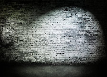 simsearch:400-08074733,k - Spot light on old white brick wall Stock Photo - Budget Royalty-Free & Subscription, Code: 400-08402512