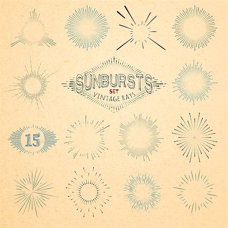 people elements for design - Set of Retro Sun Burst Shapes. Vector Collection of Trendy Hipster Sunburst Design Elements. Bursting Sun Rays Frames. Light Ray Vintage Style Frames Stock Photo - Budget Royalty-Free & Subscription, Code: 400-08402573